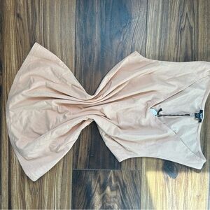 Express Pink Ruched Tie Front Blouse